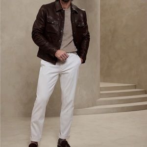 Men’s BRAND NEW BANANA REPUBLIC Alto Trucker Genuine Leather Jacket